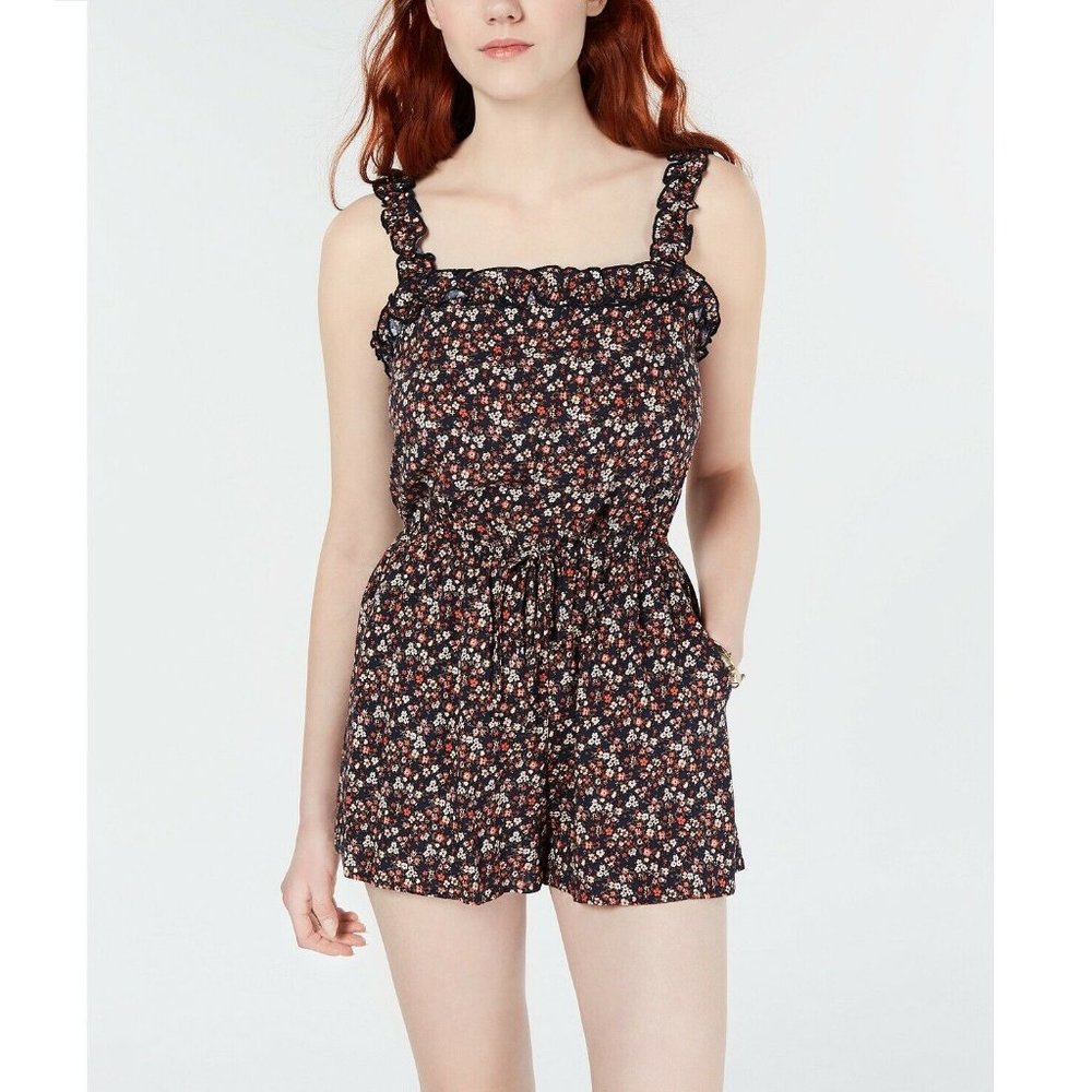 BeBop Junior XS Navy Brown Floral Romper NWT CK13